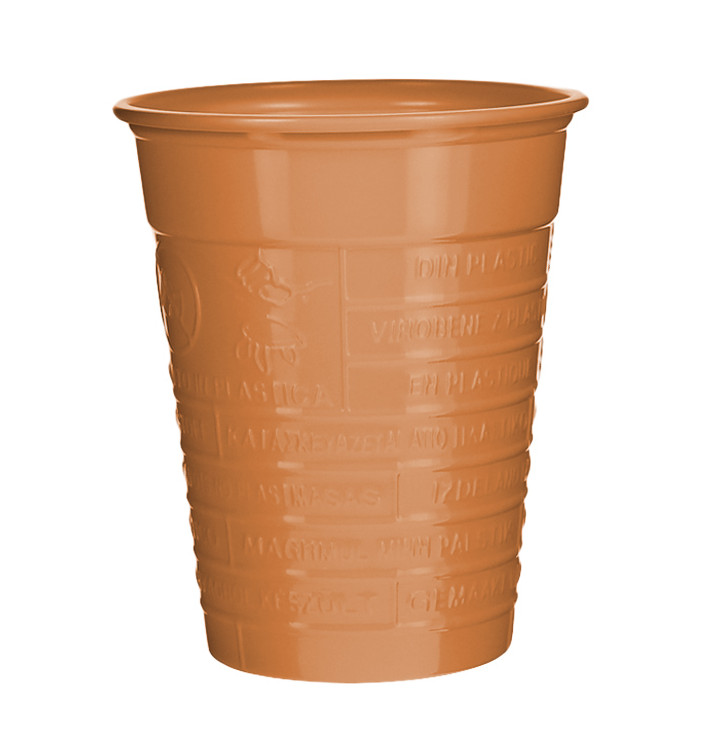 Vaso de Plástico PS Naranja 200ml Ø7cm (50 Uds)