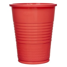 Vaso de Plástico PS Rojo 200ml Ø7cm (1.500 Uds)