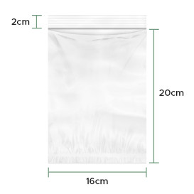 Bolsas de Polietileno Autocierre y Bolsillo 16x22+20cm G200 (1000 Uds)
