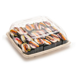 Tapa Plástico PET Transparente Bandeja 27x27cm (5 Uds)