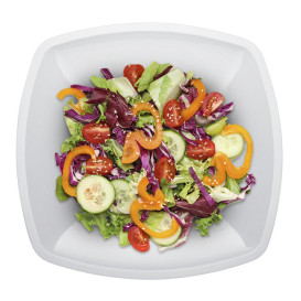 Plato Duro Reutilizable PP Llano Blanco "Square" 18cm (25 Uds)