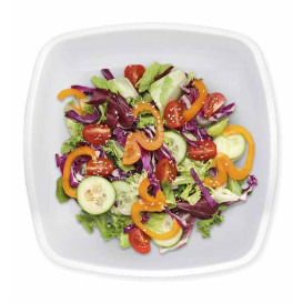 Plato Duro Reutilizable PP Hondo Blanco "Square" 18cm (25 Uds)