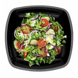 Plato Duro Reutilizable PS Hondo Negro "Square" 18cm (25 Uds)