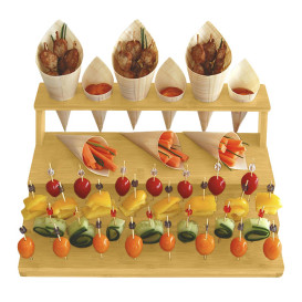 Soporte de Bambú para Pinchos y Conos 29x35,5x11,5cm (1 Ud)