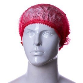 Gorros de Polipropileno Acordeón Rojo 2 gomas Ø53cm (1.000 Uds)