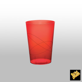 Vaso Reutilizable PS Cristal Moon Rojo Transp. 230ml (50 Uds)