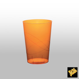 Vaso de Plástico Moon Naranja Transp. PS 230ml (50 Uds)