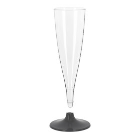 Copa Reutilizable Durable PS Pie Antracita Cava 140ml 2P (6 Uds)