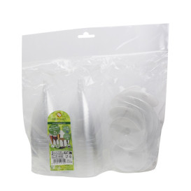 Copa Plástico Vino Pie Blanco 200ml 2P (400 Uds)