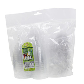 Copa de Plástico Reutilizable 2P Pie Transparente para Vino 200ml (20 Uds)
