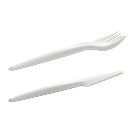 Set Cubiertos Cartón Kraft Tenedor y Cuchillo (50 Uds)