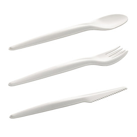 Set Cubiertos Cartón Kraft Tenedor, Cuchillo, Cuchara y Servilleta (50 Uds)