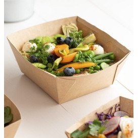 Ensaladera Rectangular Kraft 500ml 15x12x6cm (400 Uds)