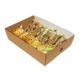 Bandeja Kraft para Caja con Ventana 30,8x22,2x7,8cm (50 Uds)