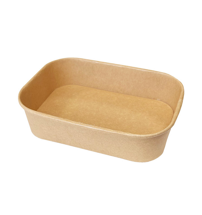 Envase Rectangular Kraft Microondable 500ml 17,2x12x4,1cm (300 Uds)