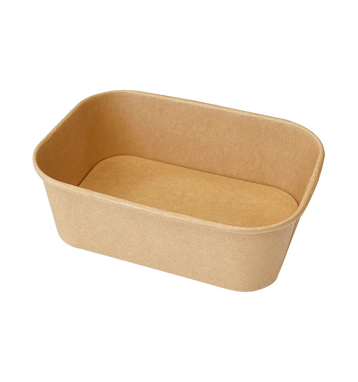 Envase Rectangular Kraft Microondable 750ml 17,2x12x5,8cm (50 Uds)