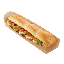 Bandeja Kraft para Bocadillo 500ml 24,8x6cm (500 Uds)