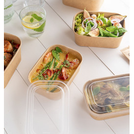 Envase Rectangular Kraft Microondable 750ml 17,2x12x5,8cm (50 Uds)