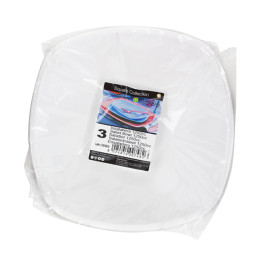 Bol de Plástico PP "Square" Blanco 1250ml Ø21cm (3 Uds)