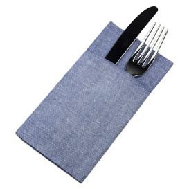Servilleta Portacubiertos de Papel Vaquero Azul 40x40cm (30 Uds)