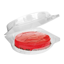 Envase Tapa Bisagra Repostería PET Ø27x8cm (100 Uds)