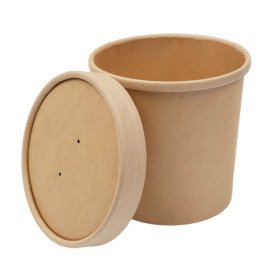 Tapa de Cartón Kraft para Tarrina de cartón de Ø10,0cm (500 Uds)