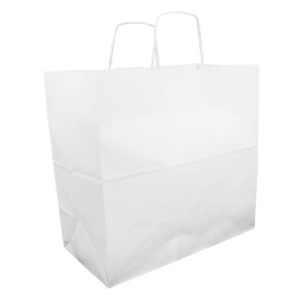 Bolsa de Papel con Asas Blanca 35+15x30cm (25 Uds)