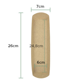 Bandeja Kraft para Bocadillo 500ml 24,8x6cm (500 Uds)
