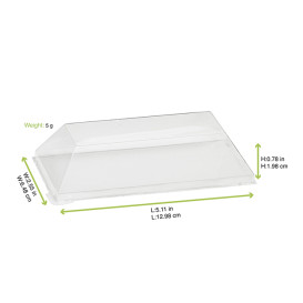 Tapa de Plástico PET Transparente 13x6,5cm (100 Uds)