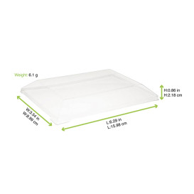 Tapa de Plástico PET Transparente 15,5x8,5cm (100 Uds)