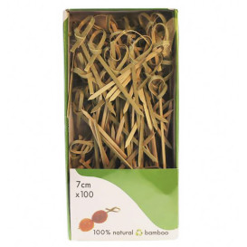 Pinchos de Bambú "Lazo" 7cm en caja (100 Uds)