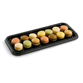 Bandeja Plastico Catering Rectang. Negra 35X16 cm (10 Uds)