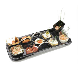 Bandeja Plastico Catering Rectang. Mármol 35X16 cm (5 Uds)