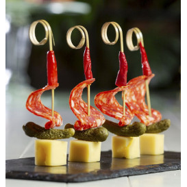 Pincho de Bambú con Asa Rizada 9cm (1.000 Uds)