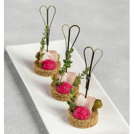 Pincho de Bambú "Cuore" Negro 9cm (200 Uds)