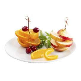Pinchos de Bambú "Lazo" Rojo 10cm en Expositor (250 Uds)