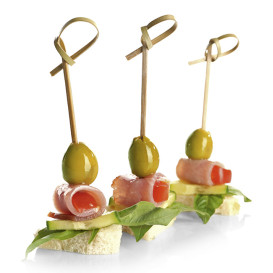 Pinchos de Bambú "Lazo" Natural 10cm (250 Uds)