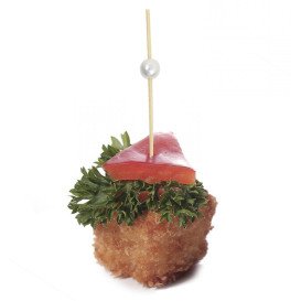 Pinchos de Bambú Decorados Perla 9cm (100 Uds)