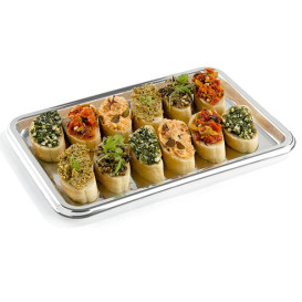 Bandeja Plastico Catering Rectang. Plata 35X24 cm (5 Uds)