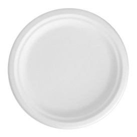 Plato Caña de Azúcar Blanco Ø22cm (500 Uds)