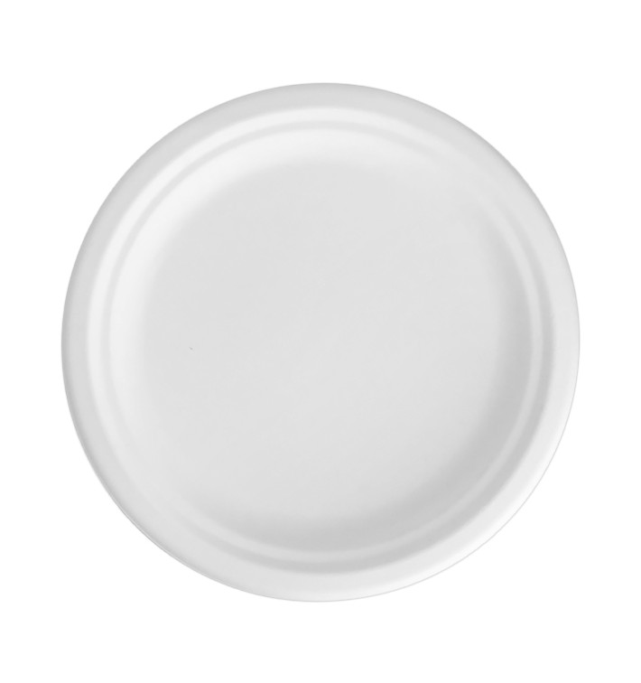 Plato Caña de Azúcar Blanco Ø22cm (500 Uds)