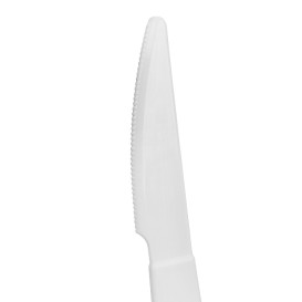Cuchillo Reutilizable Durable PP Mineral Blanco 18,5cm (6 Uds)
