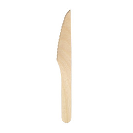 Cuchillo de Madera Desechable Enfundado 16,5cm (25 Uds)