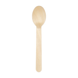 Cuchara de Madera Desechable Enfundada 16cm (25 Uds)