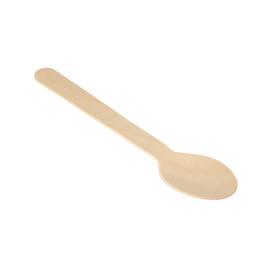 Cuchara de Madera Desechable Enfundada 16cm (25 Uds)