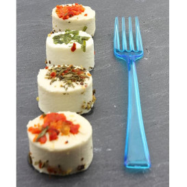 Tenedor de Plastico Premium Turquesa 190mm (180 Uds)