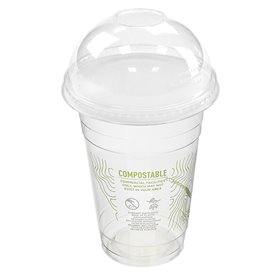 Tapa Compostable PLA Cúpula Cerrada para Vasos Ø10,2cm (100 Uds)