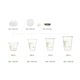 Tapa Compostable PLA Cúpula Cerrada para Vasos Ø10,2cm (100 Uds)