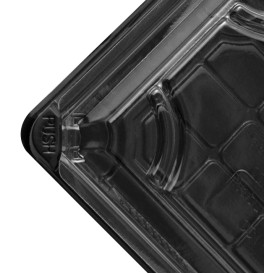 Envase con Tapa Sushi PLA Negro 13,0x18,0 cm (100 Uds)