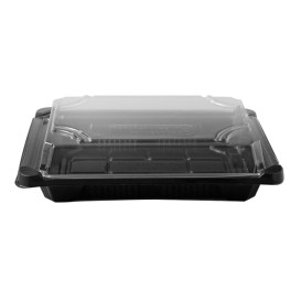 Envase con Tapa Sushi PLA Negro 13,0x18,0 cm (600 Uds)